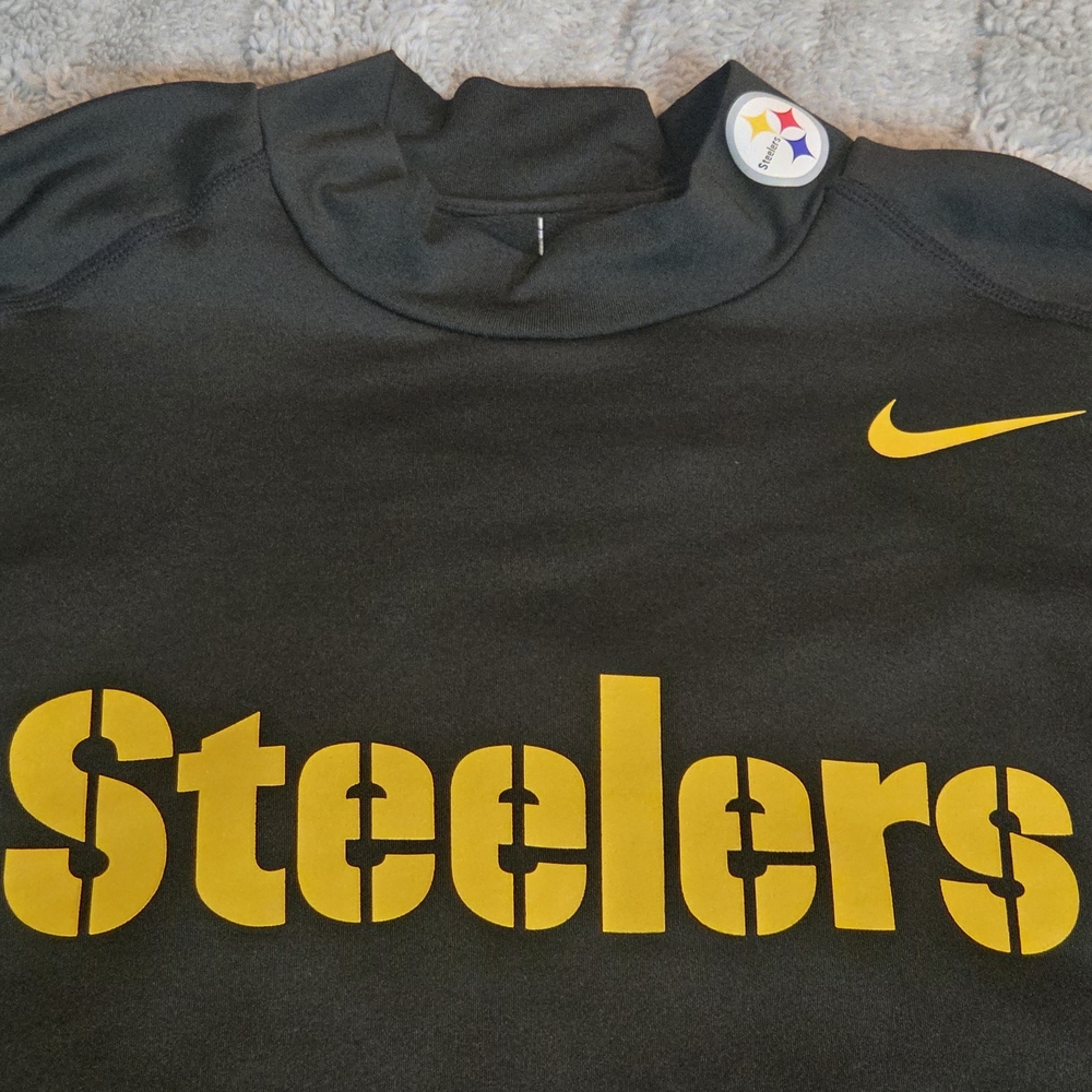 Nike Pittsburgh Steelers Shirt Men's Size S Black On Field Long Sleeve 2-Sided - Picture 9 of 12